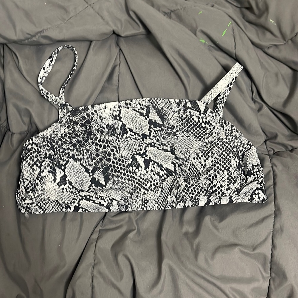 Snake skin pattern swim top